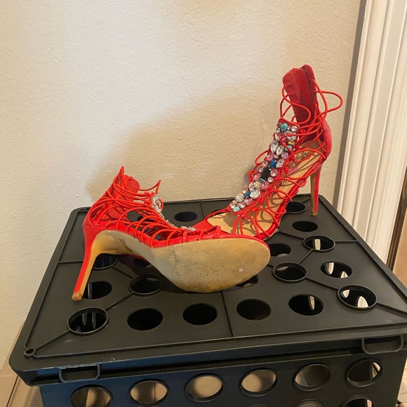 Penny loves Kenny shoes size 8.5, worn once red high heels - Picture 3 of 4